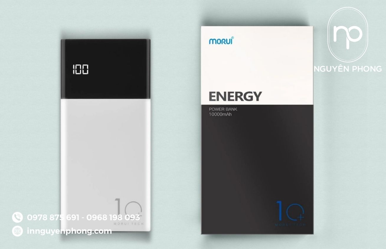 Mẫu hộp giấy đựng sạc dự phòng đơn giản 